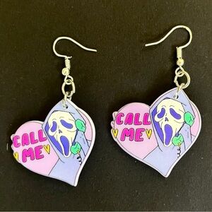Ghostface Halloween Acrylic Dangle Earrings​